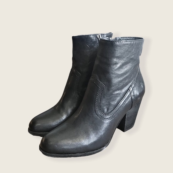 Frye Essa Black Leather Everyday Fall/Winter/Spring Classic Heeled Ankle Booties - Picture 11 of 16